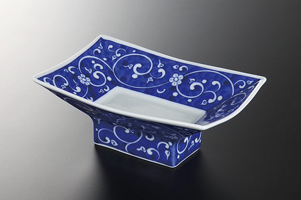 濃唐草 長角高台向付