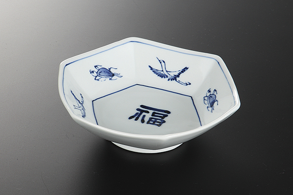 福文字 六角小鉢