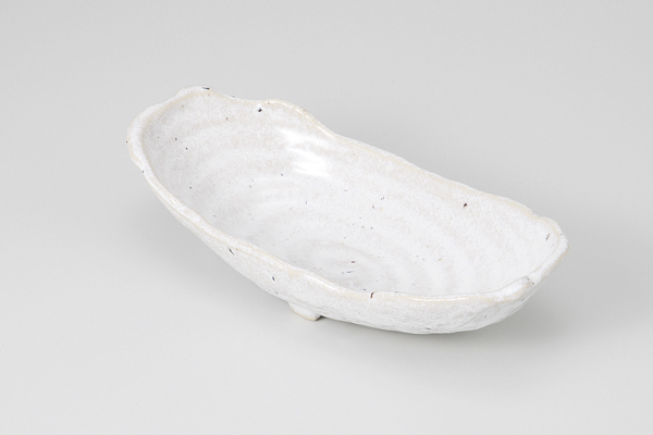 白うのふ 岩楕円鉢