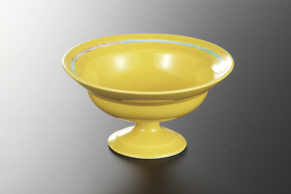 黄釉三色交趾 高台小鉢