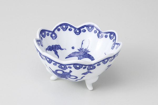 雲鶴 三ツ足小鉢