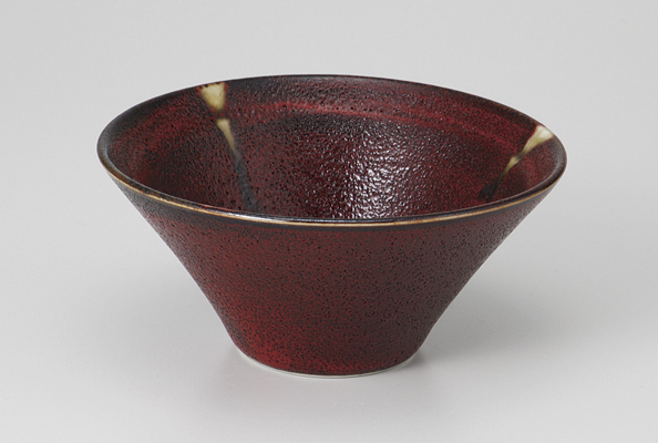 赤黒釉彩 反型４寸小鉢