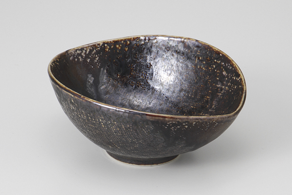 孔雀結晶 布目楕円小鉢