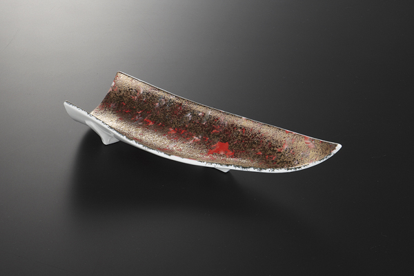 赤金タタキ 剣先付出皿