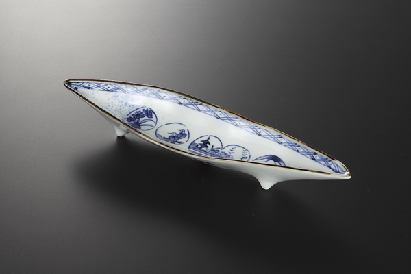 丸紋山水 豆さや付出皿