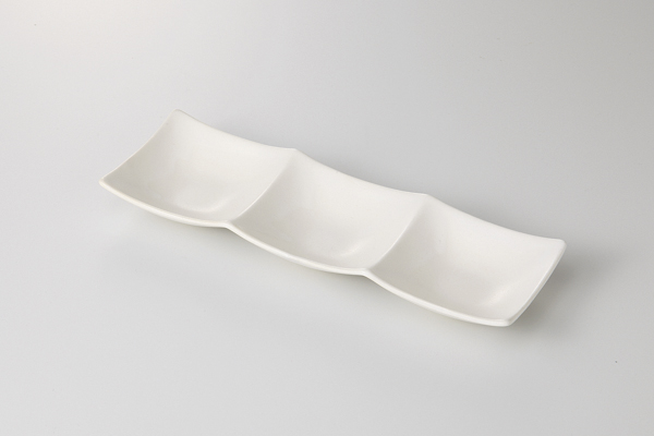 白 三ッ仕切長角皿