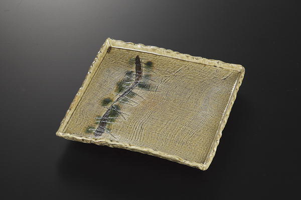 黄瀬戸布目 角前菜皿