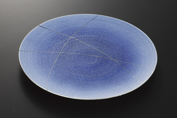 コバルト銀彩 28cm丸皿