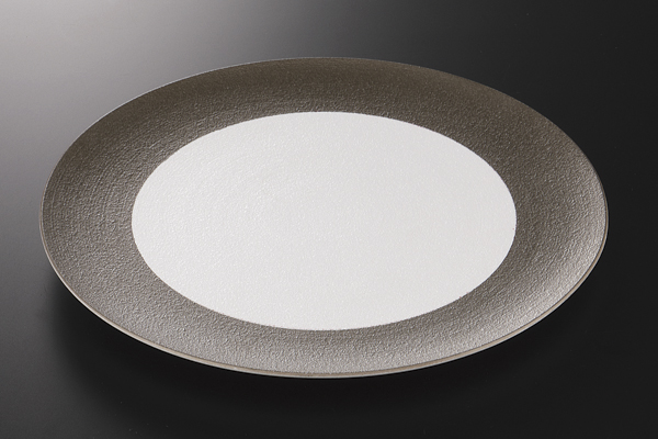 ブラウン 28cm丸皿