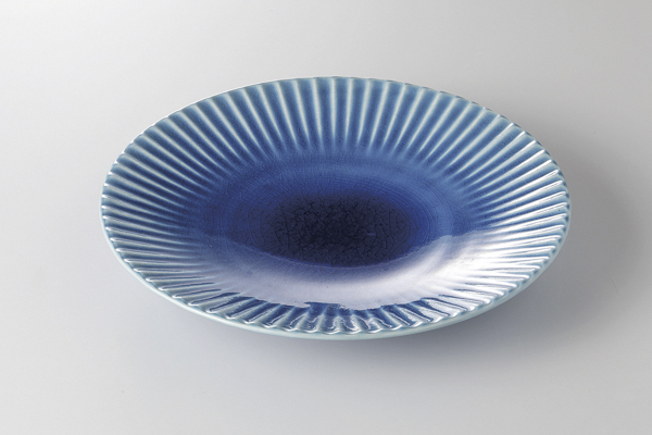 トルコ釉 しのぎ7.0皿