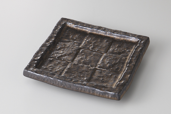 熔岩流 砂目市松正角皿