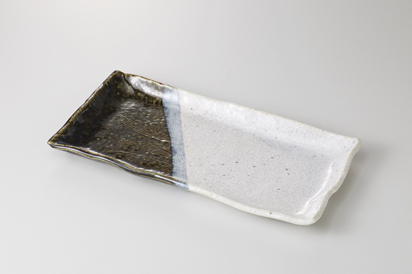 織部ヌリ分 くし目長角大皿