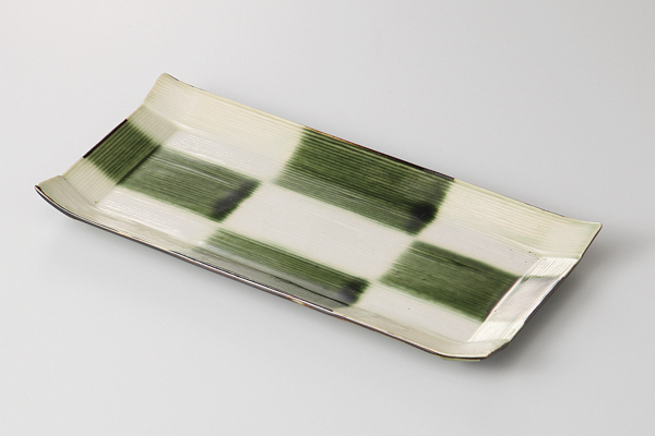 オリベ市松 こより焼物皿