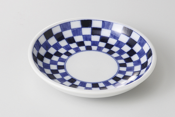 【廃番】濃市松(青) 玉渕3.5皿