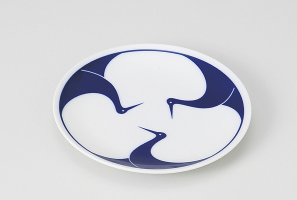 【廃番】染付鶴 4寸皿