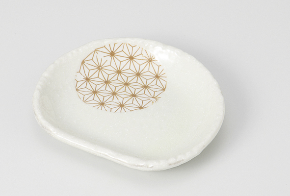 刺子丸紋 半月小皿