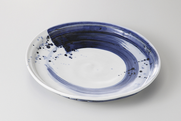 呉須荒刷毛 変形8.0皿