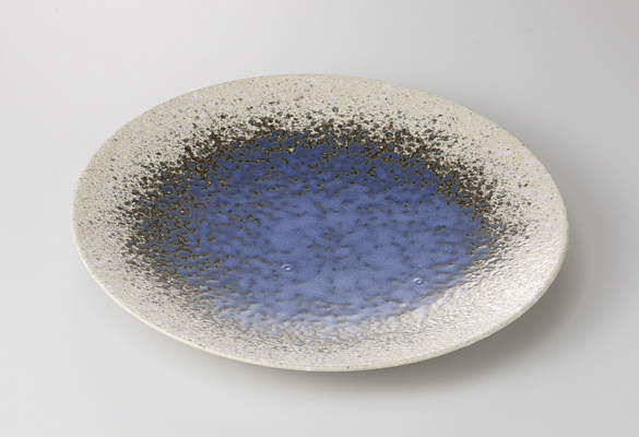 藍釉彩 7寸皿