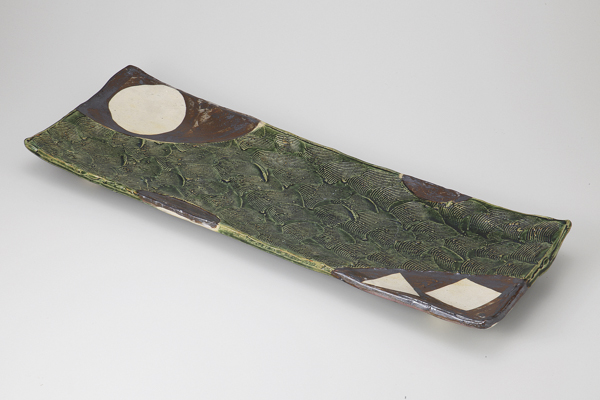 織部波紋 長角皿(大)