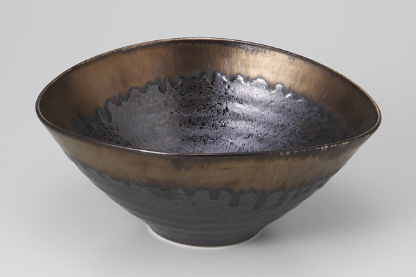 孔雀結晶 楕円大鉢