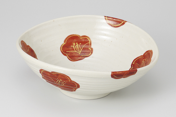 朱金梅 たわみ煮物鉢