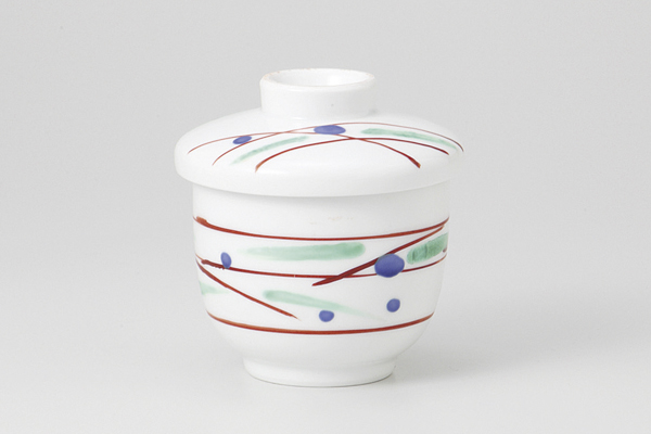 赤絵笹格子 小むし碗