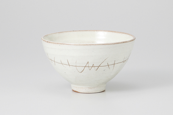 波線粉引 飯碗(小)