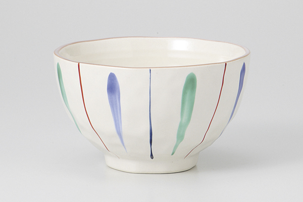 四色十草 石目茶碗