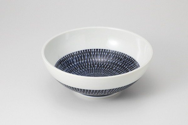 飛び鉋(藍) 麺鉢