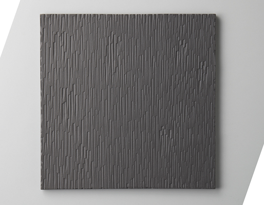 炭化焼締 はつり正角皿