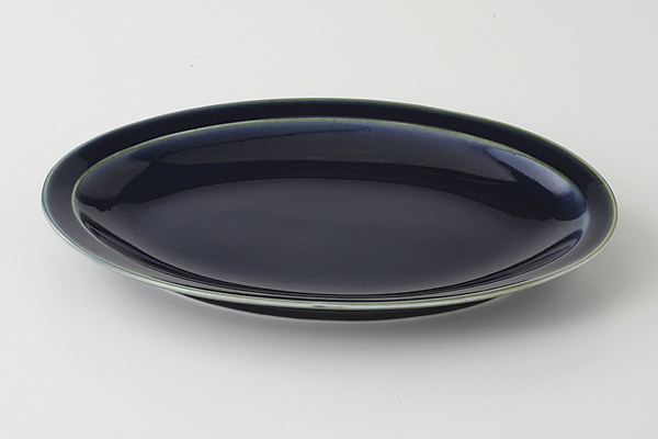 紺黒 8″オーバルプラター
