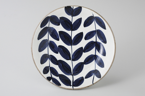 紺草紋 ７寸深皿