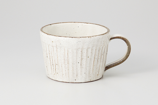 粉引削ぎ目 スープカップ