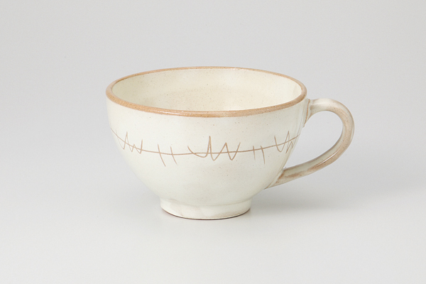 【廃番】波線粉引 スープカップ