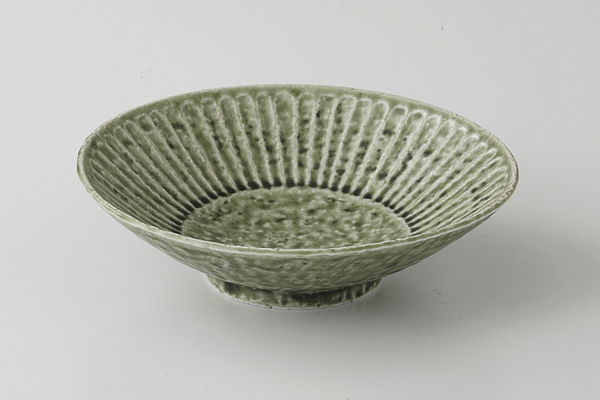 グリーンいらぼ 削ぎ目浅ボウル