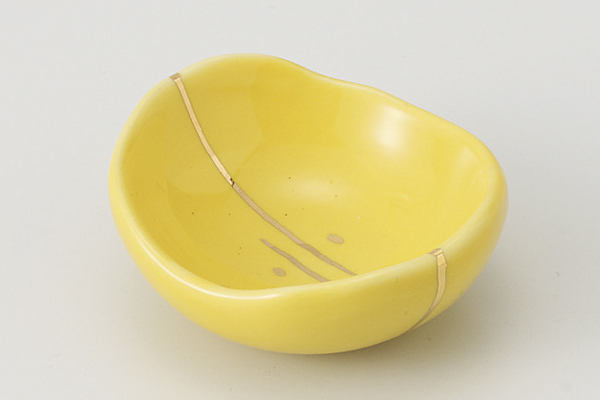 【廃番】金線黄釉 楕円珍味