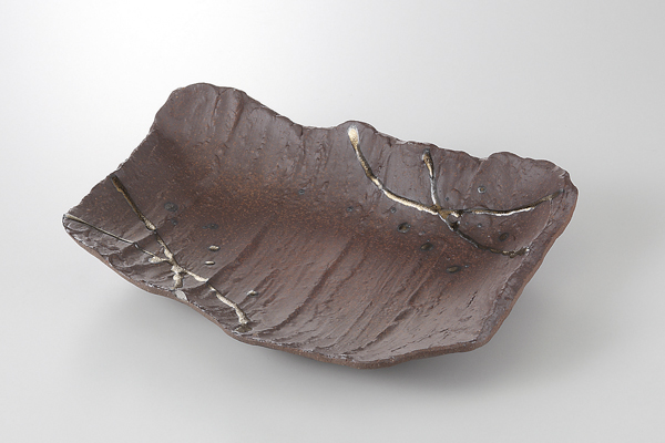 南蛮金釉格子 8.5皿