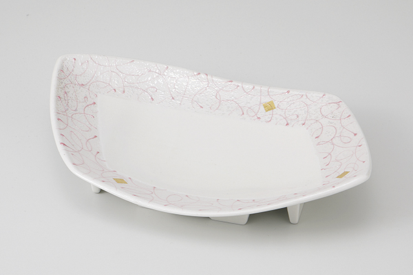 ピンク一珍ラスター 9.0変形皿