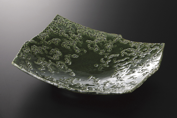 織部石目 ちぎり長角皿