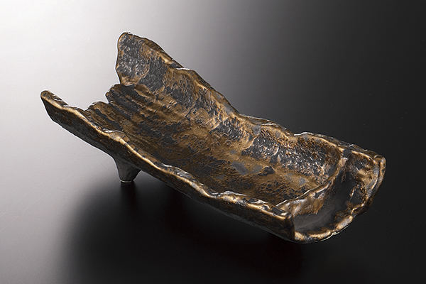 ゴールドたたき 竹割皿