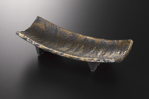 ゴールドたたき 長角皿