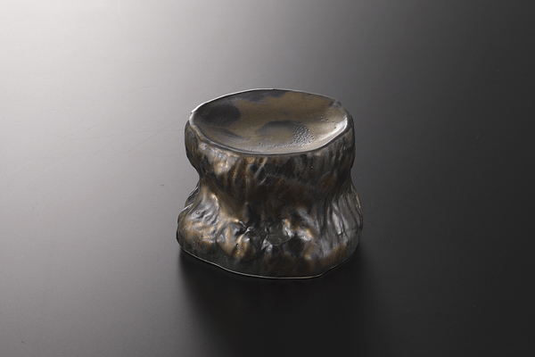 金釉タタキ 岩型高台珍味