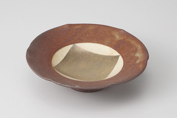 角紋金彩 高台皿