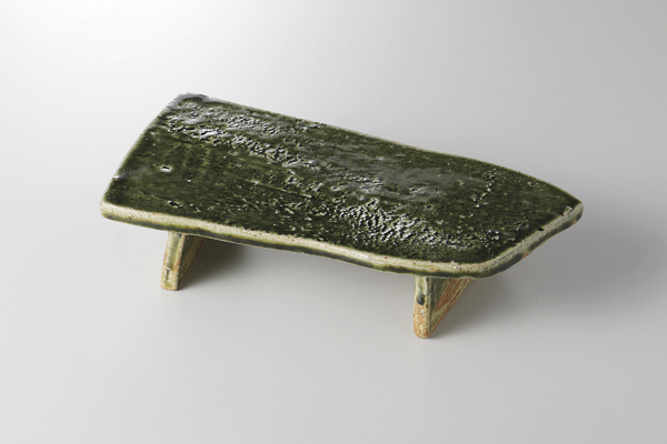 織部(玉山窯) 高足皿(小)