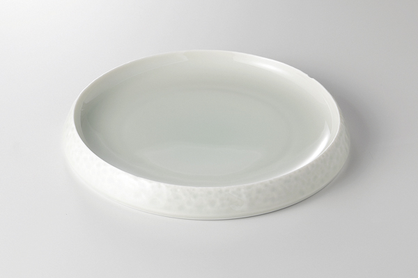 青白磁 7.0石目プレート