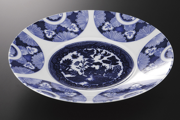 呉須丸紋 9寸リム皿