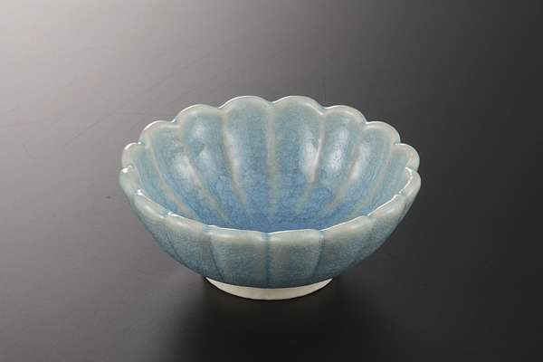 トルコブルー 菊花小鉢