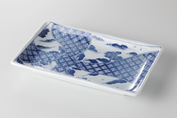 呉須祥瑞 長角皿