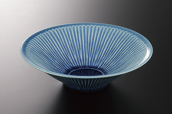 トルコ釉 しのぎ彫向付