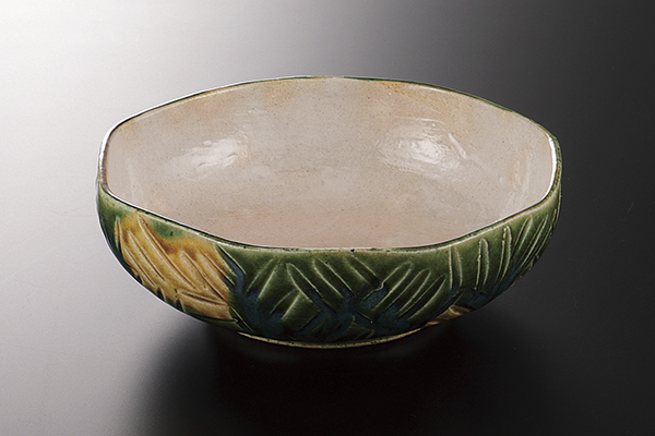 黄瀬戸オリベ 八角向付